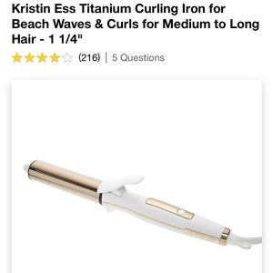 Kristin Ess Titanium Curling Iron for Beach Waves & Curls 1 1/4
